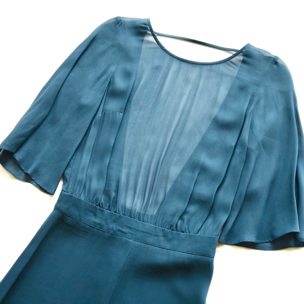 Reformation Deep Blue Open Back Mini Dress